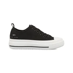 Sneakers da donna nere in tessuto con suola platform Swish Jeans