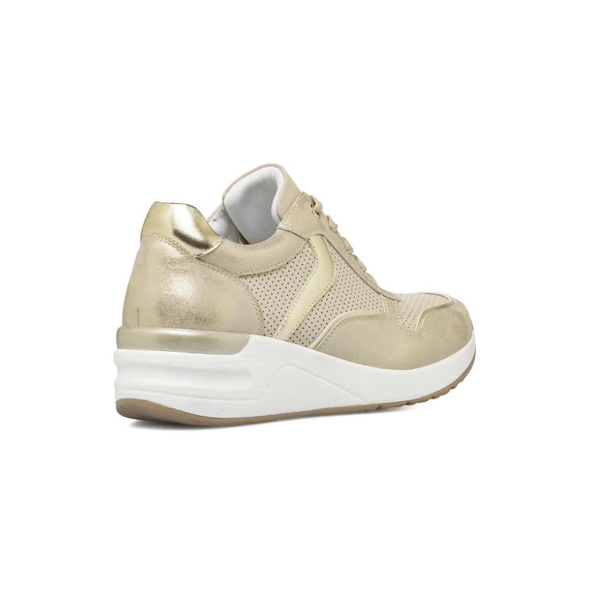 Sneakers da Donna platform beige con tomaia traforata Lora Ferres