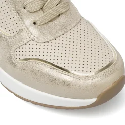Sneakers da Donna platform beige con tomaia traforata Lora Ferres