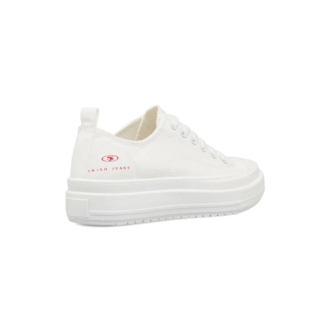 Sneakers da donna platform bianche in tessuto Swish Jeans