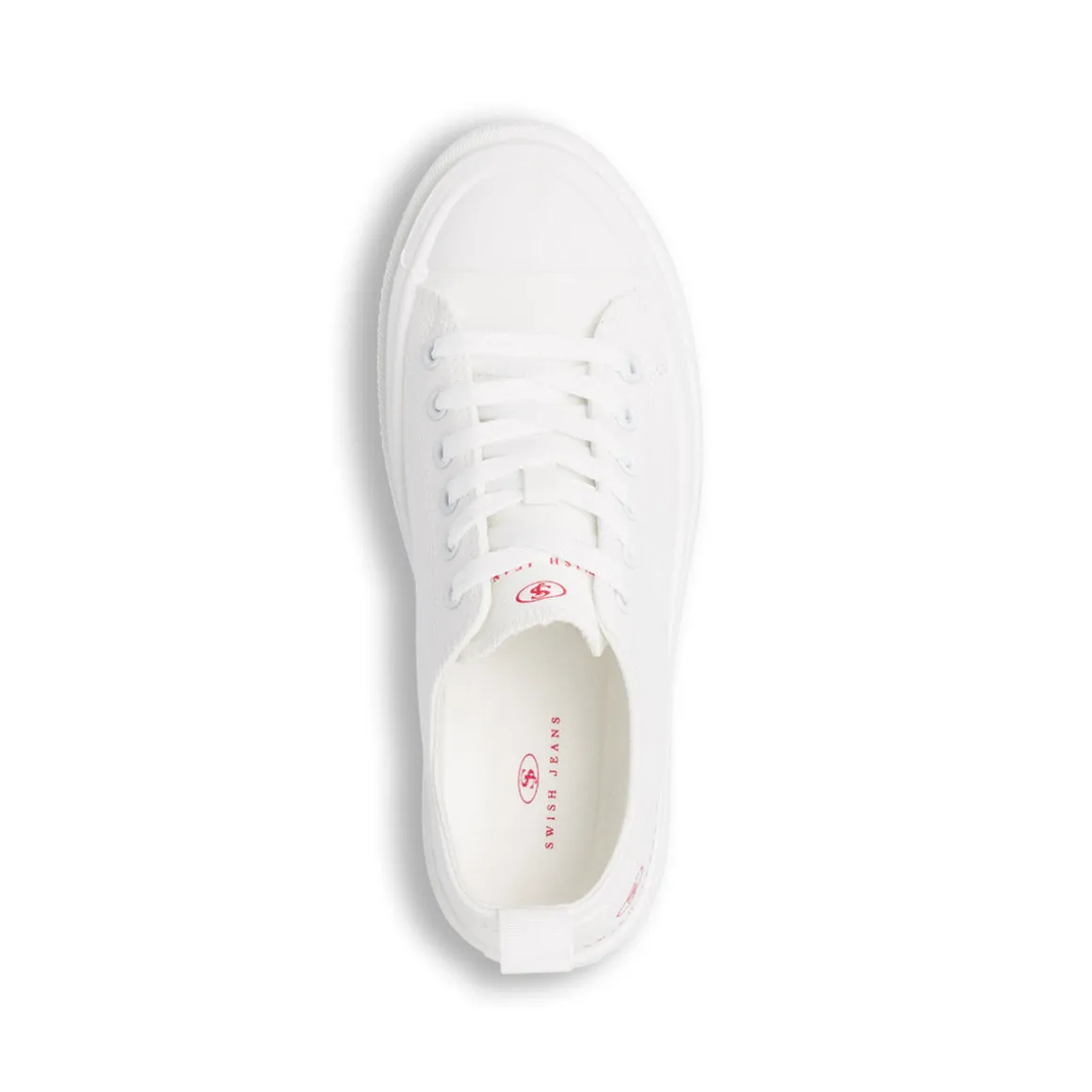 Sneakers da donna platform bianche in tessuto Swish Jeans