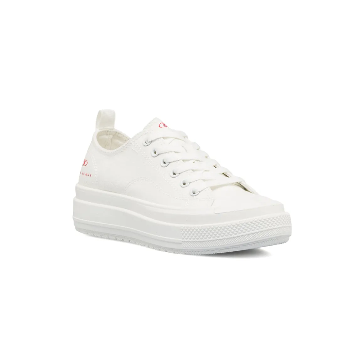 Sneakers da donna platform bianche in tessuto Swish Jeans