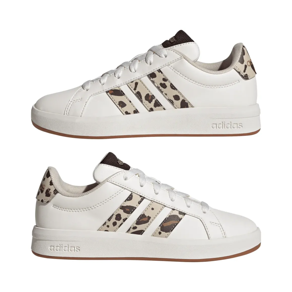 Sneakers da Ragazza adidas Grand Court 3.0 bianche e stampa animalier