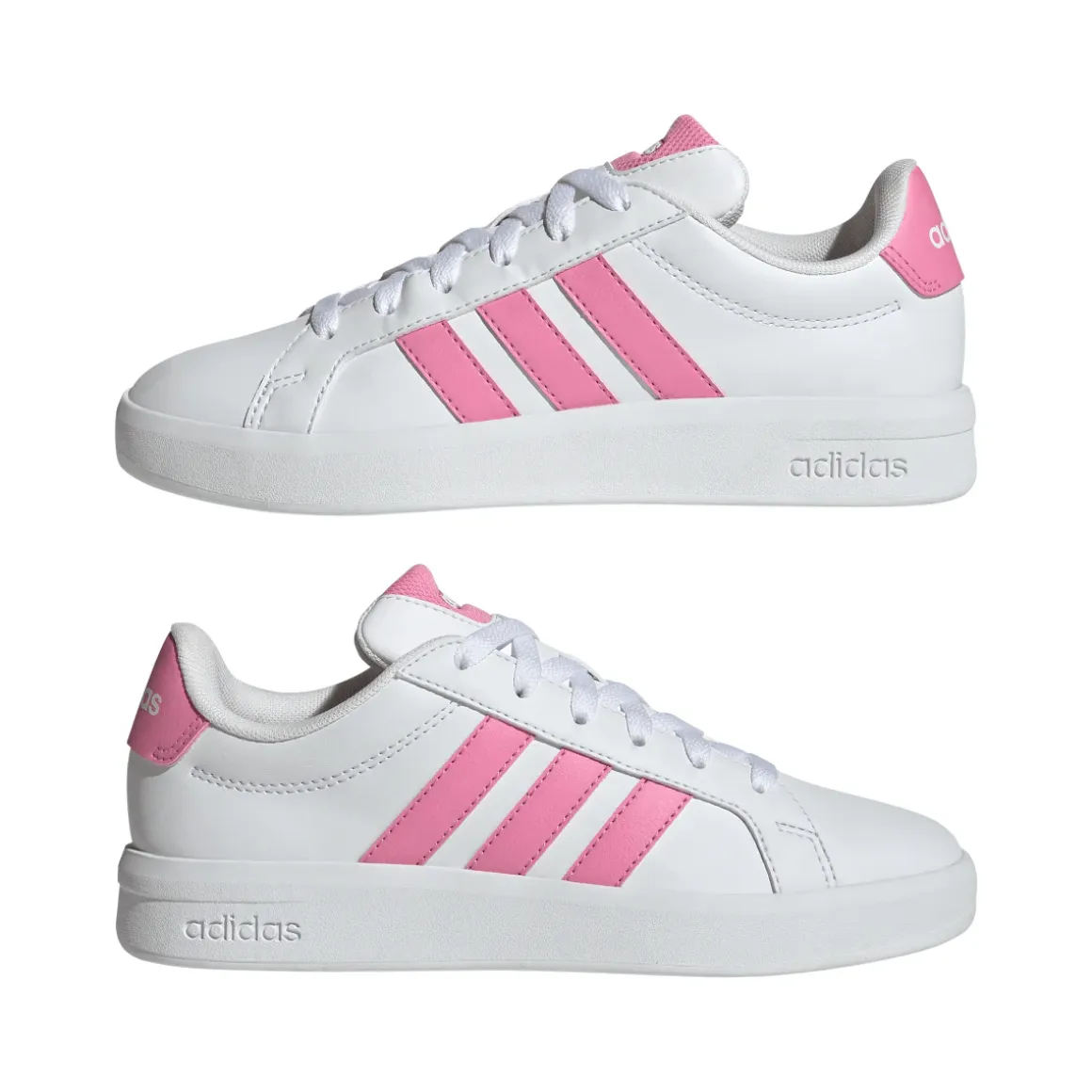 Sneakers da ragazza bianche adidas Grand Court 3.0 con dettagli rosa