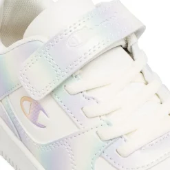 Sneakers da ragazza bianche con dettagli multicolore effetto perlato Champion