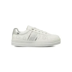 Sneakers da Ragazza bianche Dieci Baci con strass e dettagli argento