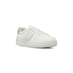 Sneakers da Ragazza bianche Dieci Baci con strass e dettagli argento