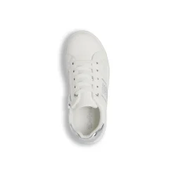 Sneakers da Ragazza bianche Dieci Baci con strass e dettagli argento