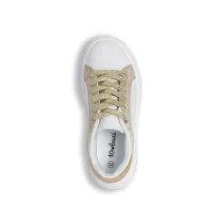 Sneakers da Ragazza bianche e oro con inserti in pizzo Dieci Baci
