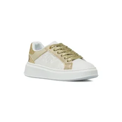 Sneakers da Ragazza bianche e oro con inserti in pizzo Dieci Baci