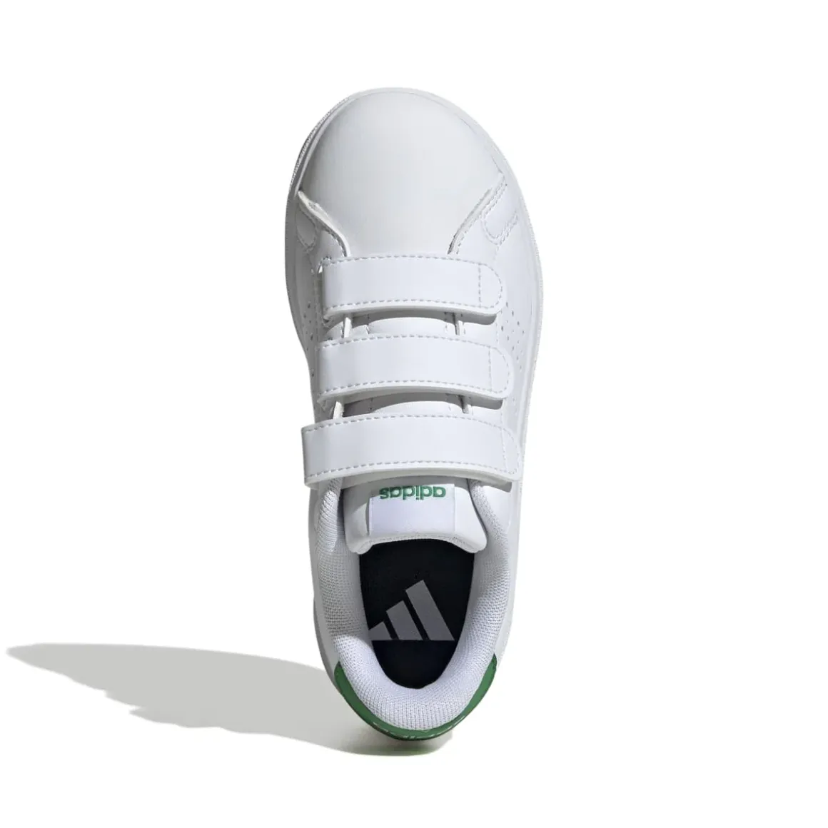 Sneakers da ragazzo bianche con dettagli verdi Advantage Base 2.0 adidas