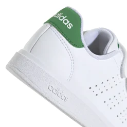 Sneakers da ragazzo bianche con dettagli verdi Advantage Base 2.0 adidas