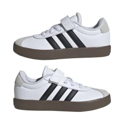Sneakers da ragazzo bianche e nere con logo adidas VL Court 3.0