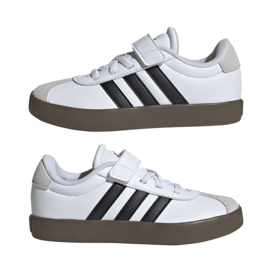 Sneakers da ragazzo bianche e nere con logo adidas VL Court 3.0