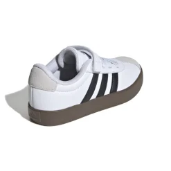 Sneakers da ragazzo bianche e nere con logo adidas VL Court 3.0