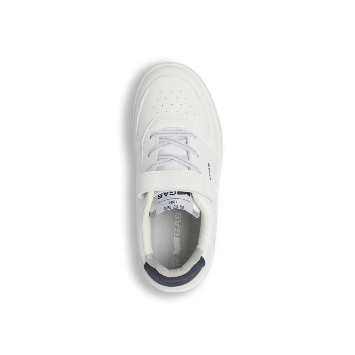 Sneakers da Ragazzo bianche Gas con chiusura a strappo e dettagli blu