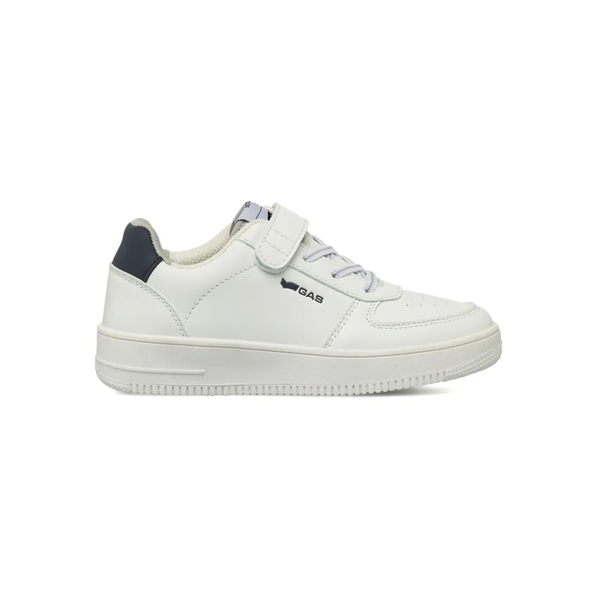 Sneakers da Ragazzo bianche Gas con chiusura a strappo e dettagli blu