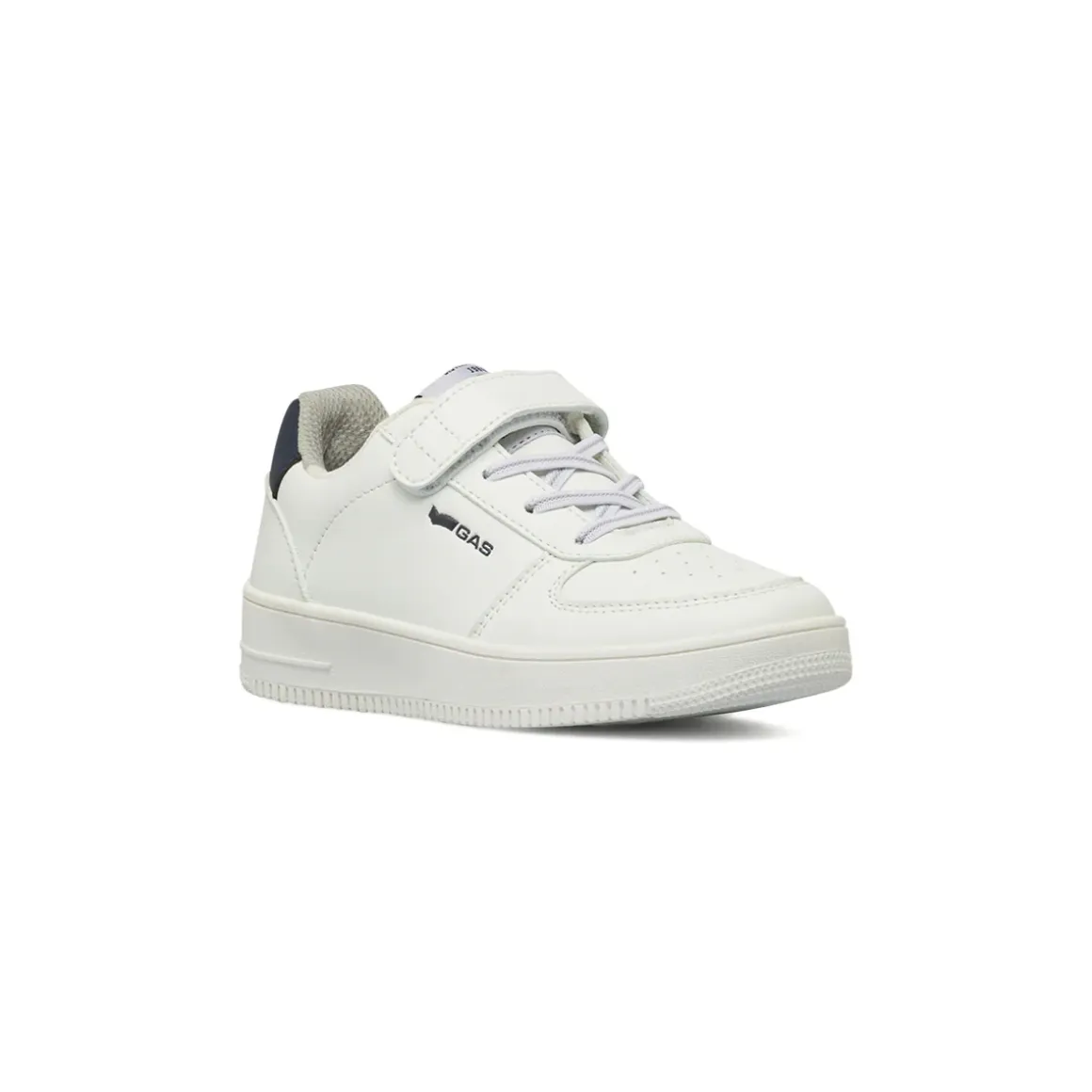 Sneakers da Ragazzo bianche Gas con chiusura a strappo e dettagli blu