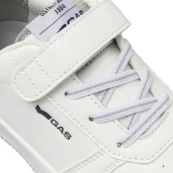 Sneakers da Ragazzo bianche Gas con chiusura a strappo e dettagli blu