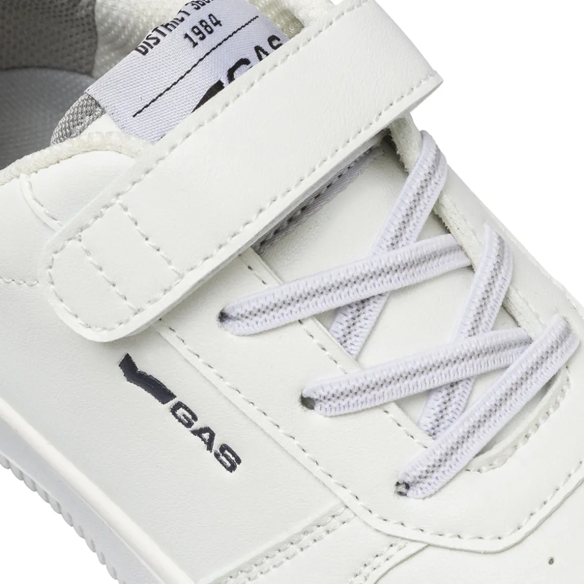 Sneakers da Ragazzo bianche Gas con chiusura a strappo e dettagli blu