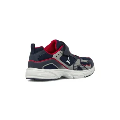 Sneakers da Ragazzo blu con inserti grigi e rossi e strappo Navigare