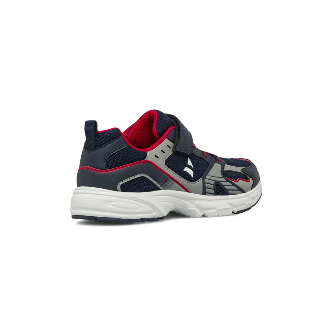Sneakers da Ragazzo blu con inserti grigi e rossi e strappo Navigare