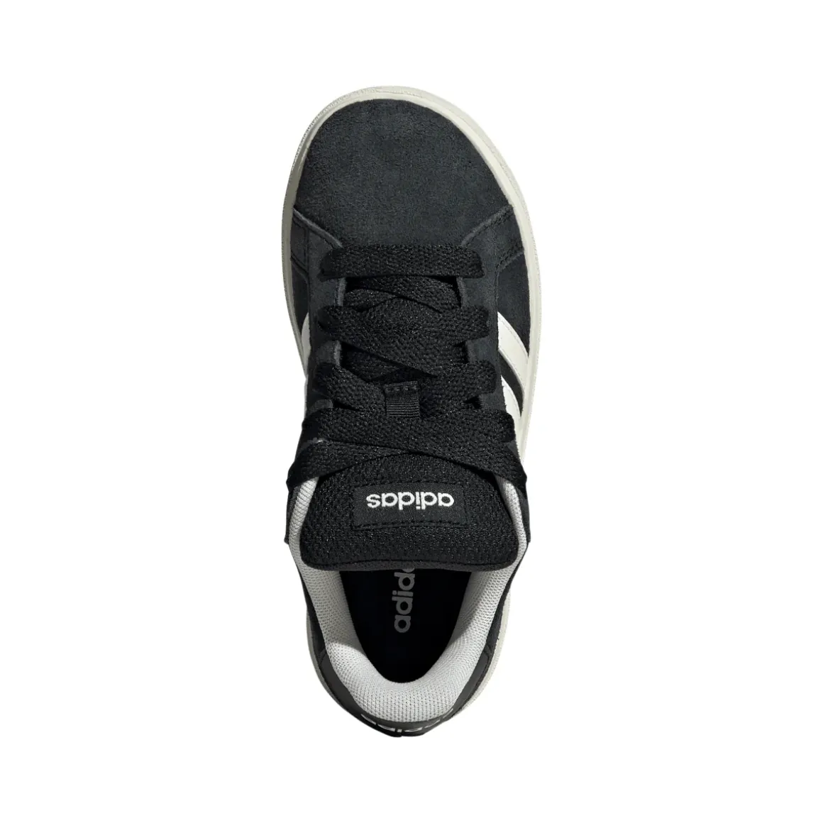 Sneakers da ragazzo e ragazza nere in pelle effetto scamosciato adidas Grand Court 00s