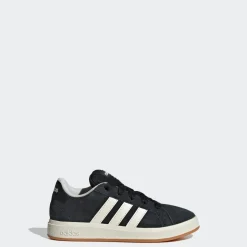 Sneakers da ragazzo e ragazza nere in pelle effetto scamosciato adidas Grand Court 00s