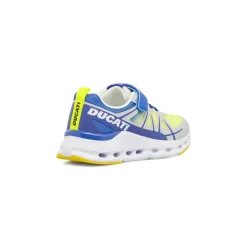 Sneakers da Ragazzo grigie e blu con strappo e lacci elastici Ducati