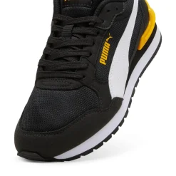 Sneakers da ragazzo nere con dettagli gialli Puma Runner V4