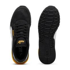 Sneakers da ragazzo nere con dettagli gialli Puma Runner V4