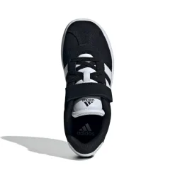 Sneakers da ragazzo nere e bianche con logo adidas VL Court 3.0