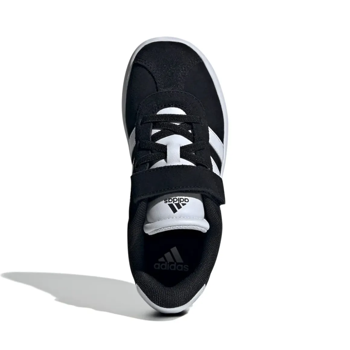 Sneakers da ragazzo nere e bianche con logo adidas VL Court 3.0