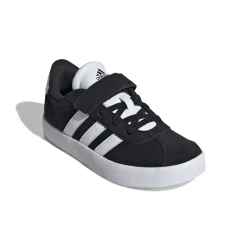 Sneakers da ragazzo nere e bianche con logo adidas VL Court 3.0