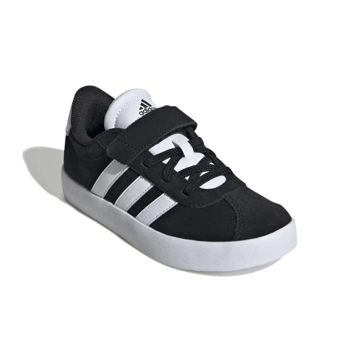 Sneakers da ragazzo nere e bianche con logo adidas VL Court 3.0
