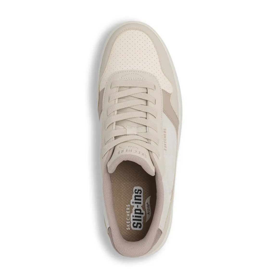 Sneakers da Uomo beige con lacci elastici Skechers Slip-ins Arch Fit