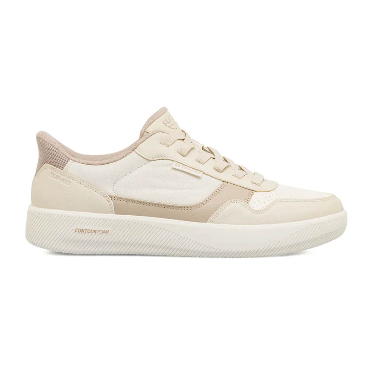 Sneakers da Uomo beige con lacci elastici Skechers Slip-ins Arch Fit