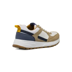Sneakers da Uomo beige effetto scamosciato e tessuto Riflessi Urbani