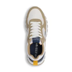 Sneakers da Uomo beige effetto scamosciato e tessuto Riflessi Urbani