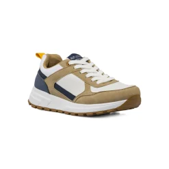 Sneakers da Uomo beige effetto scamosciato e tessuto Riflessi Urbani