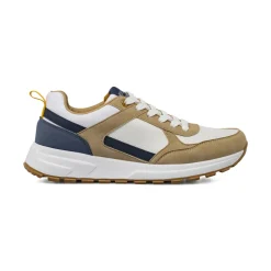 Sneakers da Uomo beige effetto scamosciato e tessuto Riflessi Urbani