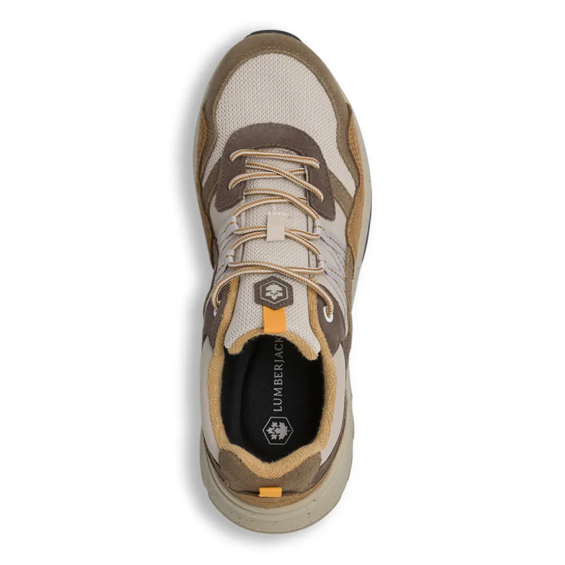 Sneakers da Uomo beige e marrone con effetto suede Lumberjack