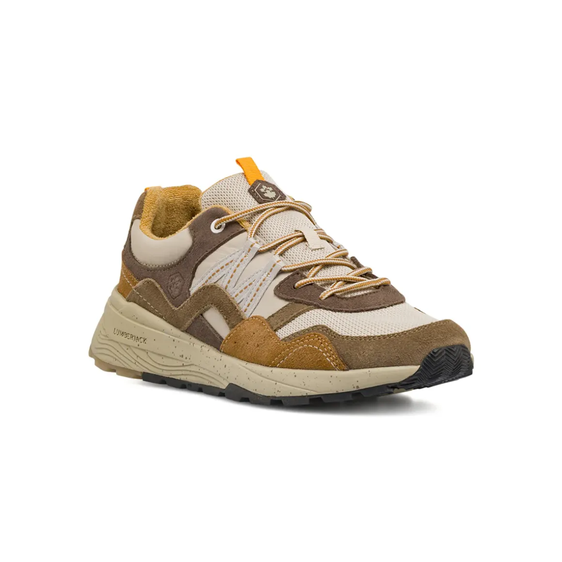 Sneakers da Uomo beige e marrone con effetto suede Lumberjack