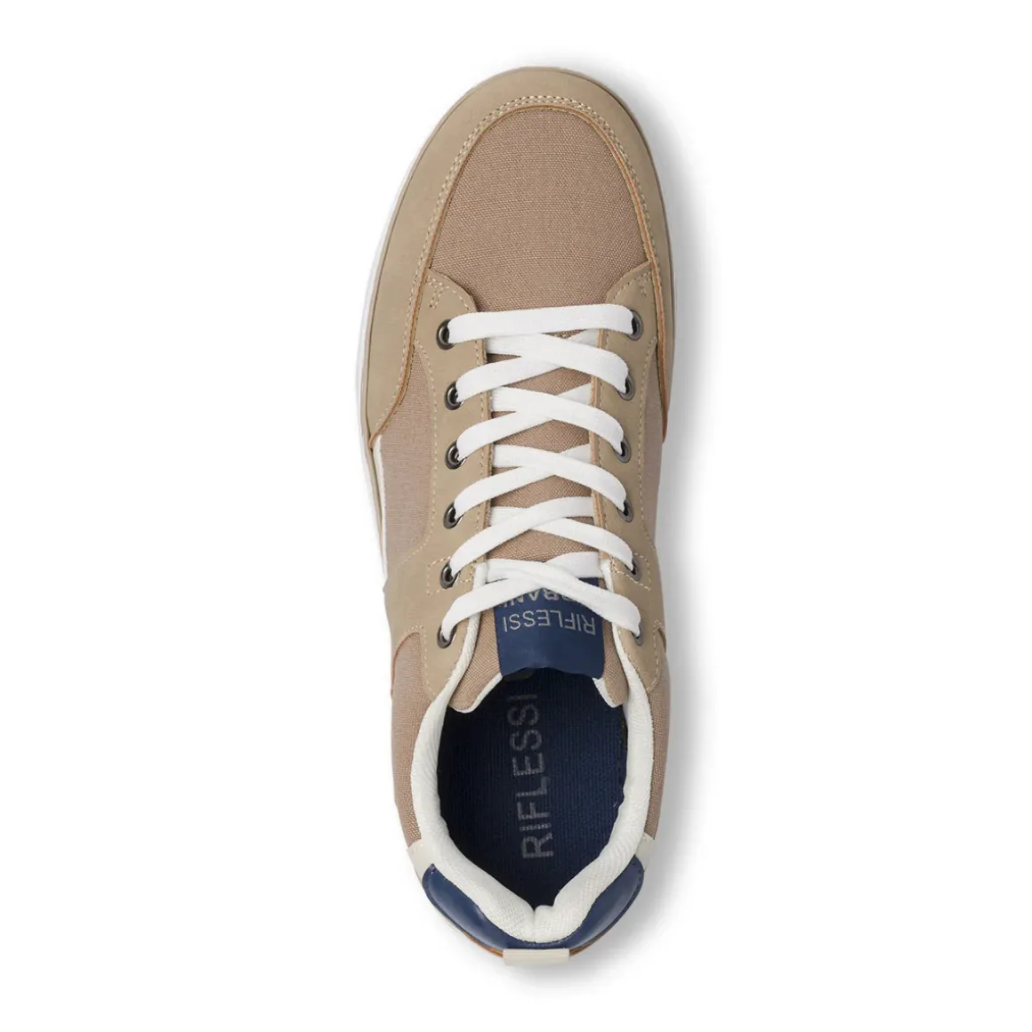 Sneakers da Uomo beige in tessuto effetto scamosciato Riflessi Urbani
