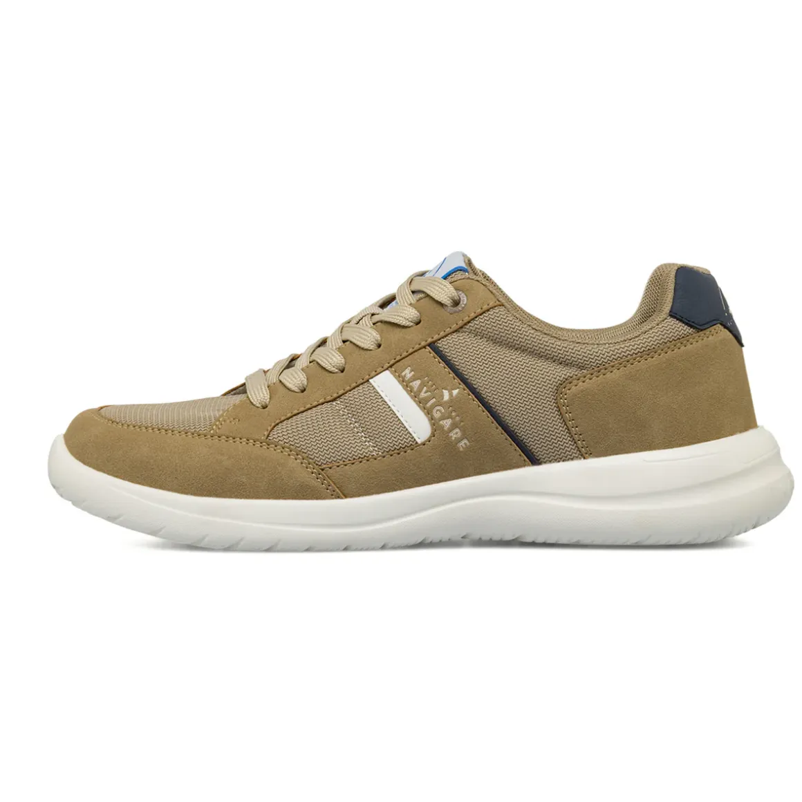 Sneakers da Uomo beige in tessuto ed effetto scamosciato Navigare