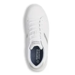 Sneakers da uomo bianche con banda laterale grigia Carrera
