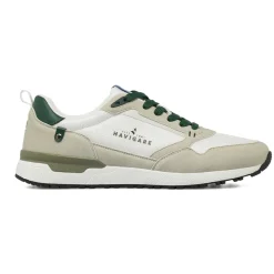 Sneakers da Uomo bianche con dettagli verdi e beige Navigare