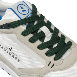 Sneakers da Uomo bianche con dettagli verdi e beige Navigare
