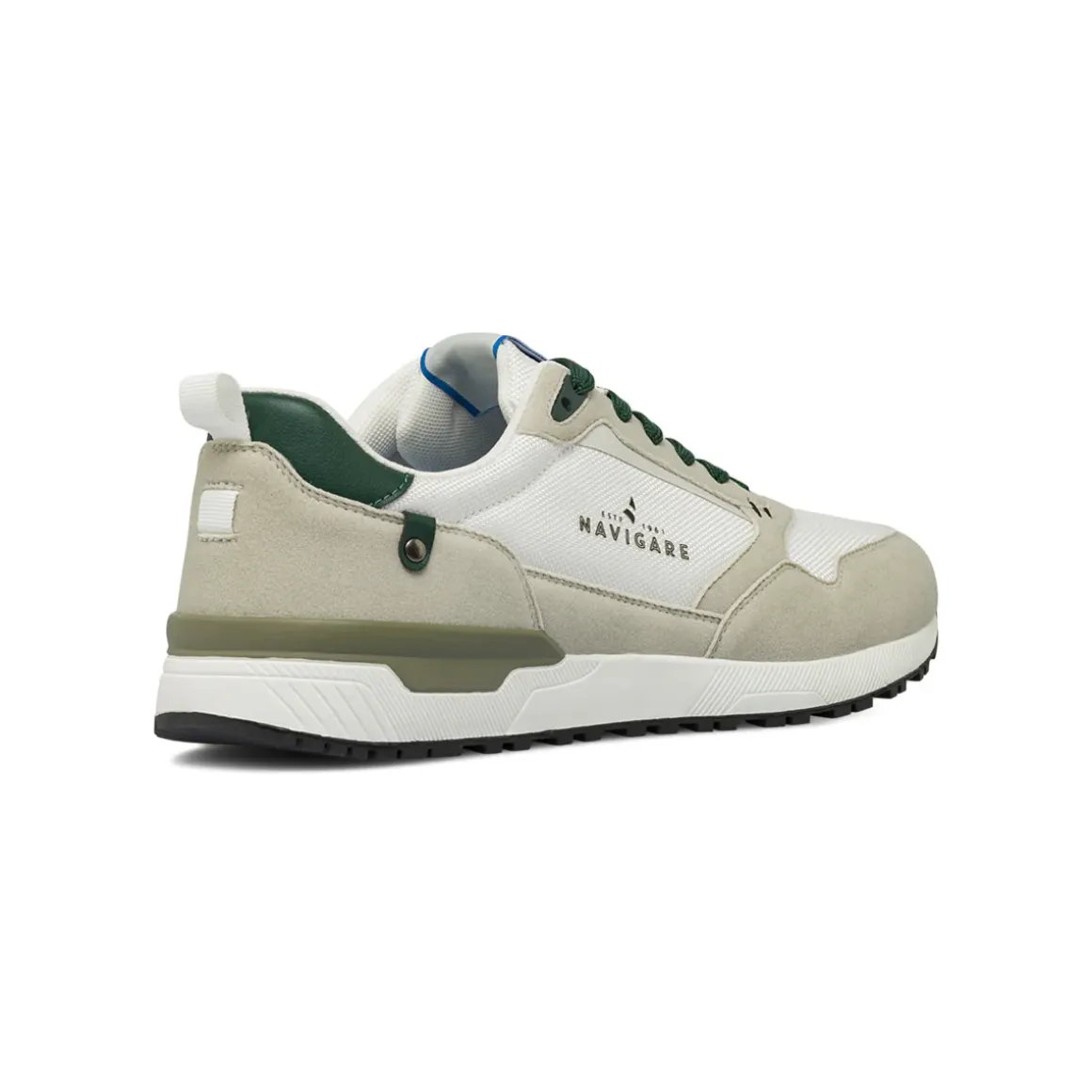 Sneakers da Uomo bianche con dettagli verdi e beige Navigare