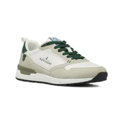 Sneakers da Uomo bianche con dettagli verdi e beige Navigare